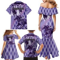 Personalized Breeders Horse Racing Family Matching Mermaid Dress and Hawaiian Shirt World Horse Racing Championships - Wonder Print Shop