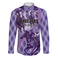 Personalized Breeders Horse Racing Family Matching Off The Shoulder Long Sleeve Dress and Hawaiian Shirt World Horse Racing Championships - Wonder Print Shop