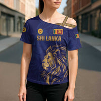 Custom Sri Lanka Cricket Cross Shoulder Shirt The Lions Go Champions - Wonder Print Shop