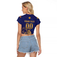 Custom Sri Lanka Cricket Raglan Cropped T Shirt The Lions Go Champions - Wonder Print Shop