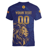 Custom Sri Lanka Cricket Women V-Neck T-Shirt The Lions Go Champions - Wonder Print Shop