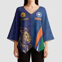 Custom Cricket India Vs Sri Lanka Kimono Sleeve Blouse Simple Style - Wonder Print Shop