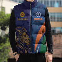 Custom Cricket India Vs Sri Lanka Sleeveless Puffer Jacket Simple Style - Wonder Print Shop