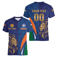 Custom Cricket India Vs Sri Lanka Women V-Neck T-Shirt Simple Style - Wonder Print Shop