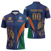 Custom Cricket India Vs Sri Lanka Zipper Polo Shirt Simple Style - Wonder Print Shop
