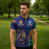 Custom Cricket India Vs Sri Lanka Zipper Polo Shirt Simple Style - Wonder Print Shop