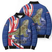 Personalized Anguilla Lizard Tropical Bomber Puffer Jacket - Wonder Print Shop