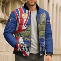 Personalized Anguilla Lizard Tropical Bomber Puffer Jacket - Wonder Print Shop