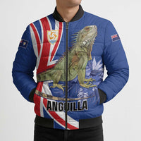 Personalized Anguilla Lizard Tropical Bomber Puffer Jacket - Wonder Print Shop