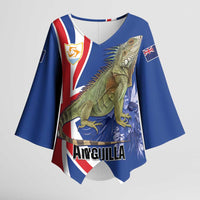 Personalized Anguilla Lizard Tropical Kimono Sleeve Blouse - Wonder Print Shop