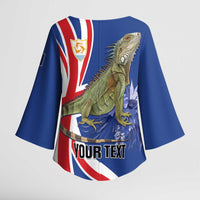 Personalized Anguilla Lizard Tropical Kimono Sleeve Blouse - Wonder Print Shop