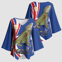 Personalized Anguilla Lizard Tropical Kimono Sleeve Blouse - Wonder Print Shop