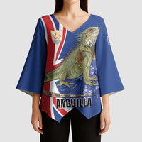 Personalized Anguilla Lizard Tropical Kimono Sleeve Blouse - Wonder Print Shop