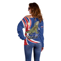 Personalized Anguilla Lizard Tropical Off Shoulder Sweater - Wonder Print Shop
