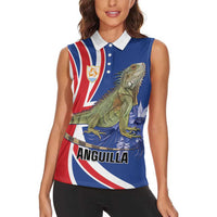 Personalized Anguilla Lizard Tropical Women Sleeveless Polo Shirt - Wonder Print Shop