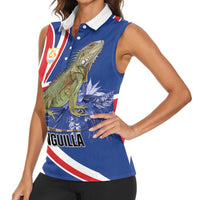 Personalized Anguilla Lizard Tropical Women Sleeveless Polo Shirt - Wonder Print Shop