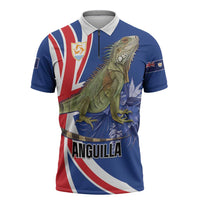 Personalized Anguilla Lizard Tropical Zipper Polo Shirt - Wonder Print Shop