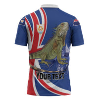 Personalized Anguilla Lizard Tropical Zipper Polo Shirt - Wonder Print Shop