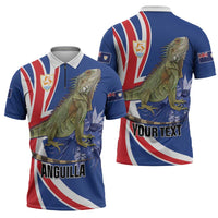 Personalized Anguilla Lizard Tropical Zipper Polo Shirt - Wonder Print Shop