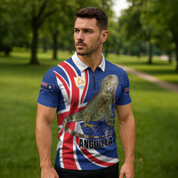 Personalized Anguilla Lizard Tropical Zipper Polo Shirt - Wonder Print Shop