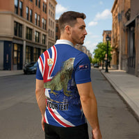 Personalized Anguilla Lizard Tropical Zipper Polo Shirt - Wonder Print Shop