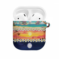 Hawaii Beach Landscape Time-Lapse AirPods Case Tropical Plumeria Flowers - Wonder Print Shop