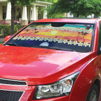 Hawaii Beach Landscape Time-Lapse Auto Sun Shade Tropical Plumeria Flowers - Wonder Print Shop