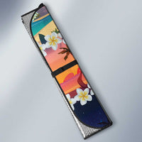 Hawaii Beach Landscape Time-Lapse Auto Sun Shade Tropical Plumeria Flowers - Wonder Print Shop