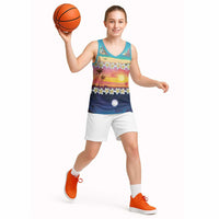 Hawaii Beach Landscape Time-Lapse Basketball Jersey Tropical Plumeria Flowers - Wonder Print Shop