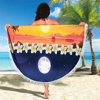 Hawaii Beach Landscape Time-Lapse Beach Blanket Tropical Plumeria Flowers - Wonder Print Shop