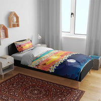 Hawaii Beach Landscape Time-Lapse Bedding Set Tropical Plumeria Flowers - Wonder Print Shop