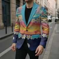 Hawaii Beach Landscape Time-Lapse Blazer Tropical Plumeria Flowers - Wonder Print Shop