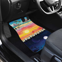 Hawaii Beach Landscape Time-Lapse Car Mats Tropical Plumeria Flowers - Wonder Print Shop