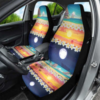 Hawaii Beach Landscape Time-Lapse Car Seat Cover Tropical Plumeria Flowers - Wonder Print Shop
