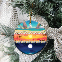Hawaii Beach Landscape Time-Lapse Ceramic Ornament Tropical Plumeria Flowers - Wonder Print Shop
