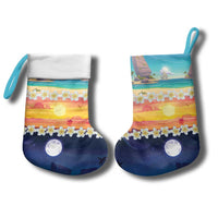 Hawaii Beach Landscape Time-Lapse Christmas Stocking Tropical Plumeria Flowers - Wonder Print Shop