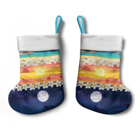 Hawaii Beach Landscape Time-Lapse Christmas Stocking Tropical Plumeria Flowers - Wonder Print Shop
