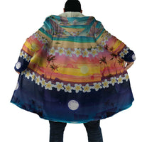 Hawaii Beach Landscape Time-Lapse Cloak Tropical Plumeria Flowers - Wonder Print Shop