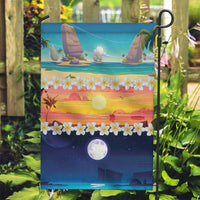 Hawaii Beach Landscape Time-Lapse Garden Flag Tropical Plumeria Flowers - Wonder Print Shop