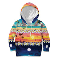 Hawaii Beach Landscape Time-Lapse Kid Hoodie Tropical Plumeria Flowers - Wonder Print Shop