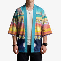 Hawaii Beach Landscape Time-Lapse Kimono Tropical Plumeria Flowers - Wonder Print Shop