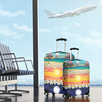 Hawaii Beach Landscape Time-Lapse Luggage Cover Tropical Plumeria Flowers - Wonder Print Shop