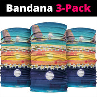 Hawaii Beach Landscape Time-Lapse Neck Gaiter Tropical Plumeria Flowers - Wonder Print Shop