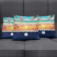 Hawaii Beach Landscape Time-Lapse Pillow Cover Tropical Plumeria Flowers - Wonder Print Shop