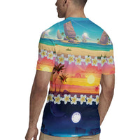Hawaii Beach Landscape Time-Lapse Rugby Jersey Tropical Plumeria Flowers - Wonder Print Shop
