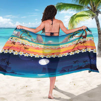 Hawaii Beach Landscape Time-Lapse Sarong Tropical Plumeria Flowers - Wonder Print Shop