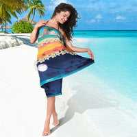 Hawaii Beach Landscape Time-Lapse Sarong Tropical Plumeria Flowers - Wonder Print Shop