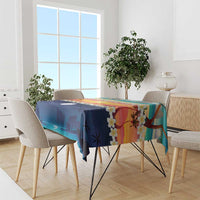 Hawaii Beach Landscape Time-Lapse Tablecloth Tropical Plumeria Flowers - Wonder Print Shop