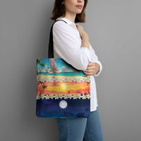 Hawaii Beach Landscape Time-Lapse Tote Bag Tropical Plumeria Flowers - Wonder Print Shop