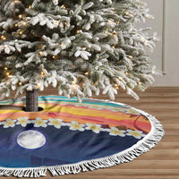 Hawaii Beach Landscape Time-Lapse Tree Skirt Tropical Plumeria Flowers - Wonder Print Shop